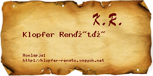 Klopfer Renátó névjegykártya
